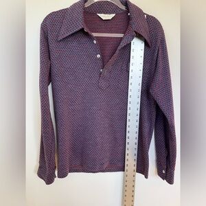 Vintage Purple, Red and Black mini flower Patterned Shirt